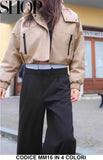 Giubbotto Corto Collo Alto Fashion Ragazze Donna Giubbino Particolari neri in 4 Colori - MM16