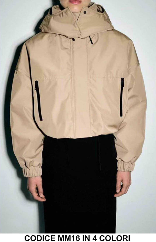 Giubbotto Corto Collo Alto Fashion Ragazze Donna Giubbino Particolari neri in 4 Colori - MM16
