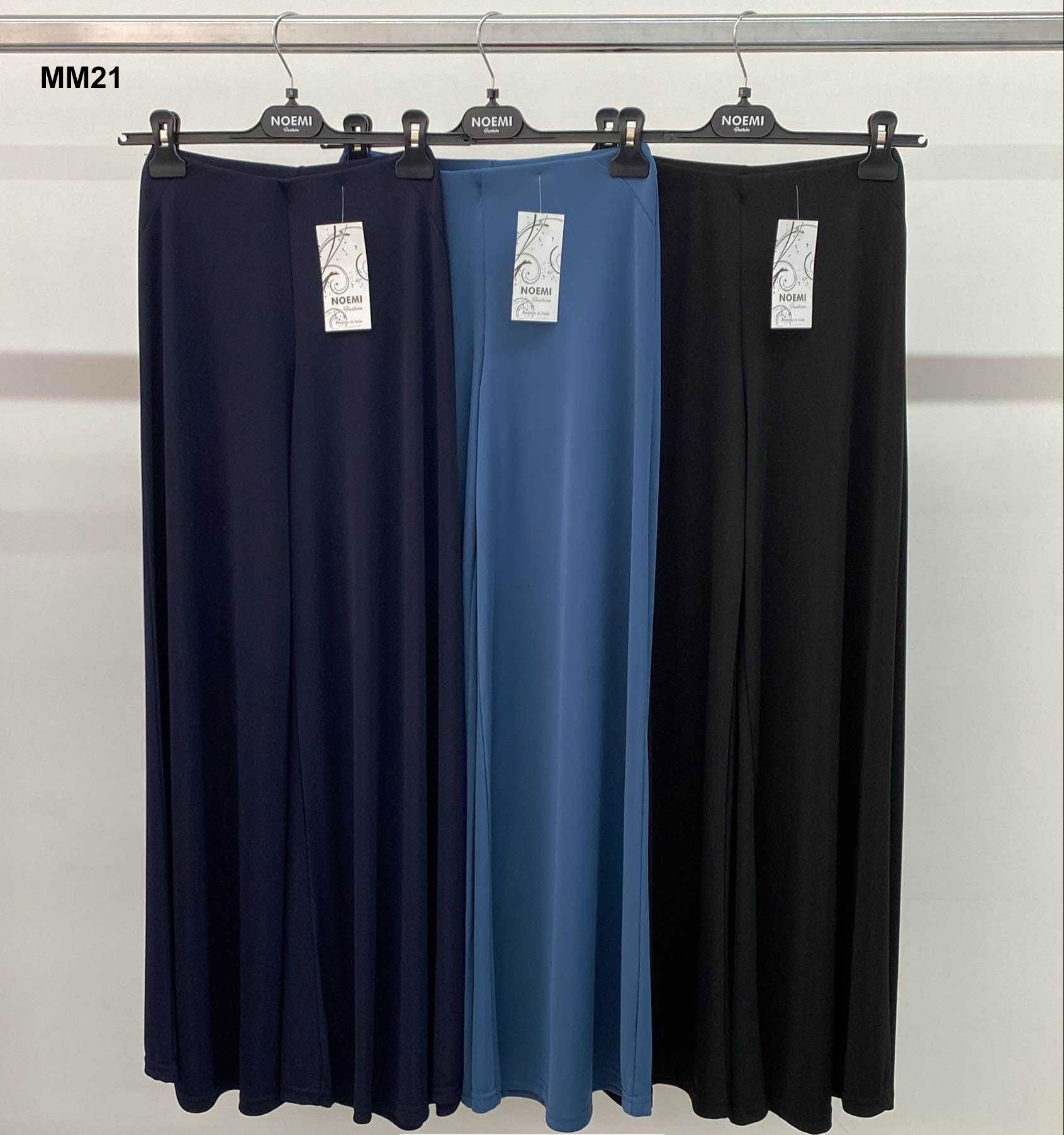 Pantalone Donna a Palazzo con Pieghe Modello Capri Pantaloni Midi Eleganti Casual in 3 Colori - MM21