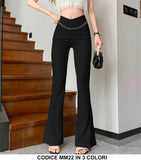Pantalone Elastico Aderente Donna Ragazza con cinturina Elegante Pantaloni Casual in 3 Colori - MM22