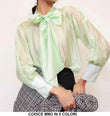 Camicia Donna Manica Lunga Elegante con Fiocco Colori Pastello Camicie Casual in 5 Colori - MM3