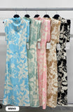 Abito Lungo Midi Colorato Smanicato Collo Alto Stampa Floreale Vestito Casual Serata in 5 Colori - MM49