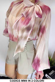 Camicia Donna Manica Lunga Elegante con Fiocco Maniche Sbuffo Camicie Casual in 2 Colori - MM4