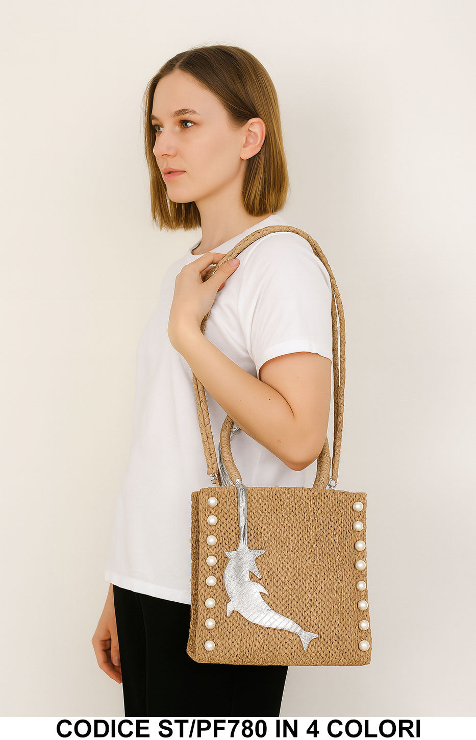 Borsa Estiva Conchiglia con Delfino e Perle | 4 Colori Disponibili | ST/PF780