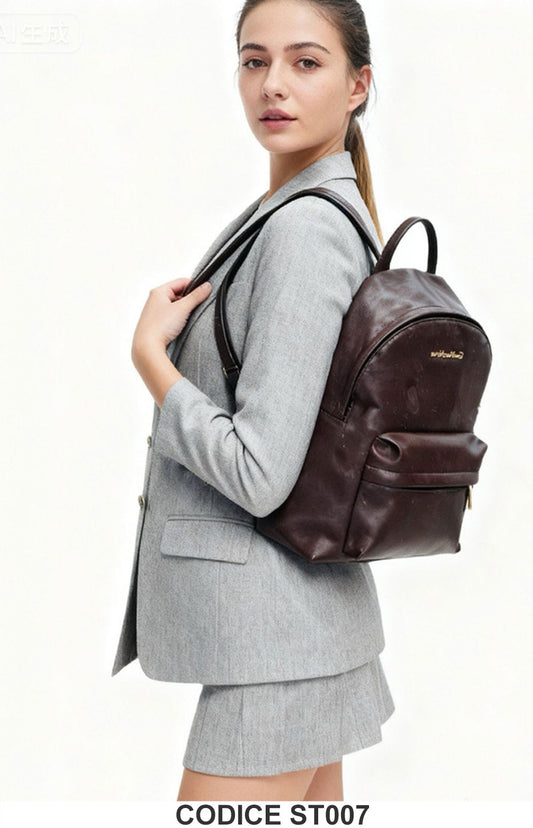 Zaino in ecopelle color Marrone Borsa Zainetto Gian Marco Venturi in 2 Colori – ST007