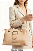 Borsa a mano con fibbia centrale Beige Gian Marco Venturi – ST008