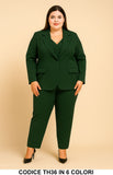 Tailleur Donna Curvy Giacca Gilet Coordinato e Pantalone Elegante Completo Taglie Forti 6 Colori – TH36
