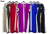 Abito Lungo con Pannello Verticale Bicolore – Vestito Curvy Estivo in 6 Colori – TH44