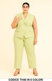 Tailleur Estivo Curvy con Gilet Doppiopetto – Look Formale e Comodo in 6 Colori – TH46