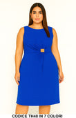 Vestito Curvy Elegante con Punti Luce e Fibbia Dorata in 7 Colori Abito Evento – TH48