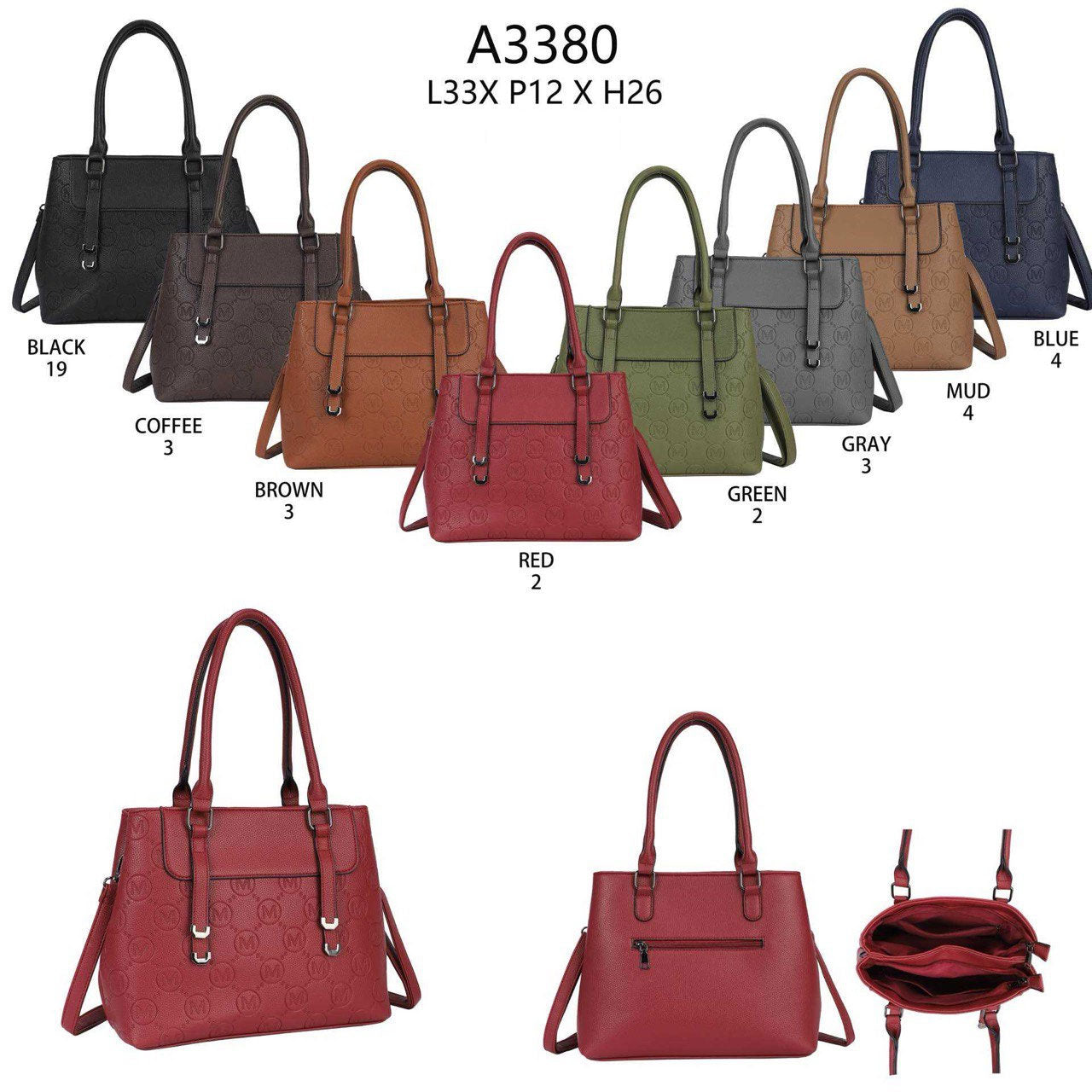 Borsa shopper in ecopelle con stampa logo, capiente ed elegante a mano e tracolla in 8 colori – A3380