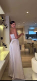 Completo Fashion Elegante Top in Paillettes Pantalone Zampa Coordinato Casual Elegante in Bianco - 7584Out