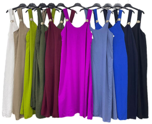 Jumpsuit Curvy con Spalline Gioiello Tuta Intera Taglie Forti Eleganza e Comfort in 10 Colori - TH42 - Abbigliamento donna elegante su I Love Dress