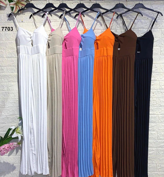 Jumpsuit Plissé con Nodo e Cut-Out – Tuta Intera Look Elegante o Estivo in 7 Colori – 7703 - Abbigliamento donna elegante su I Love Dress