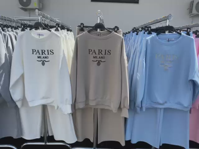 Tuta sportiva Paris Milano Felpa e Pantalone Fashion Completo Coordinato in 10 colori – 7813