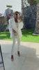 Tailleur Completo Elegante Giacca Manica Pipistrello Pantalone Sigaretta Coordinato in Bianco o Nero - 6327