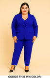 Tailleur Donna Curvy Giacca Gilet Coordinato e Pantalone Elegante Completo Taglie Forti 6 Colori – TH36