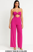 Tuta Elegante Intera Cut Out Pantalone Palazzo Jumpsuit Estate Aperitivo Evento in 5 Colori - 7659 - Abbigliamento donna elegante su I Love Dress