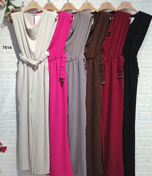 Tuta Elegante Senza Maniche con Cintura Jumpsuit Casual Cool Evento Serata Estate in 6 Colori – 7614 - Abbigliamento donna elegante su I Love Dress