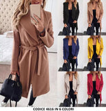 Cappotto Lungo Donna Casual con Cintura Caldo Soprabito Elegante in 2 Colori - 4616Out