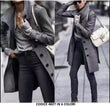 Cappotto Donna 6 bottoni Collo Alto Casual con Cintura in Verde Scuro Taglia Large - 4827Out