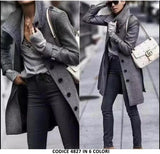 Cappotto Donna 6 bottoni Collo Alto Casual con Cintura in Verde Scuro Taglia Large - 4827Out