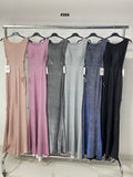 Abito Lungo da Cerimonia Satinato Brillantinato Elegante Vestito Chic in Rosa Gold - 4366Out