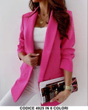 Giacca Blazer con Manica Arricciata Elegante Doppio Petto Donna Casual in 6 Colori - 4925