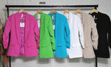 Giacca Blazer con Manica Arricciata Elegante Doppio Petto Donna Casual in 6 Colori - 4925