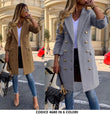 Cappotto Casual Lungo 10 Bottoni Tasche estetiche Collo Doppio Petto in Blu Elettrico - 4680