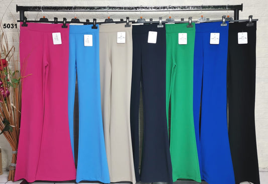 Pantalone Donna Elegante Pantaloni a Zampa Cocktail Casual in 7 Colori - 5031