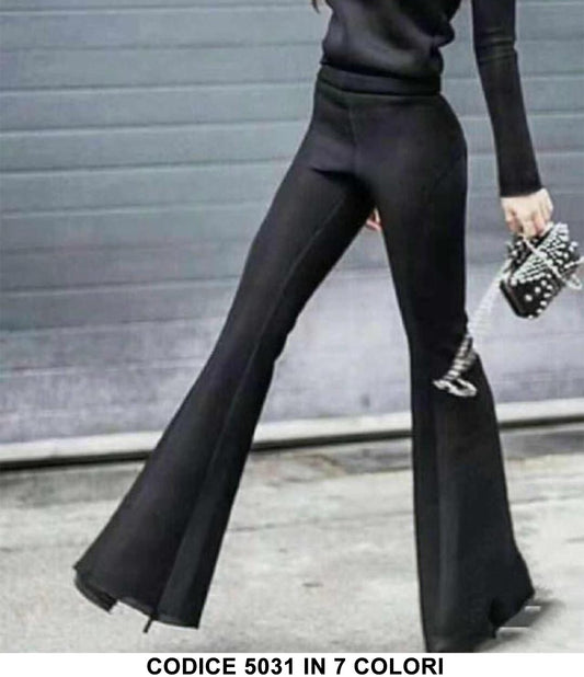 Pantalone Donna Elegante Pantaloni a Zampa Cocktail Casual in 7 Colori - 5031