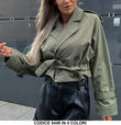 Giacca Donna Trench Corto Bottoni Doppi Giubbotto Cappotto Casual Elegante in 4 Colori - 5449