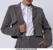 Giacca Giacchino Blazer Elegante Gessato a Righe Corta Doppiopetto con Tasche in 8 Colori - 5475