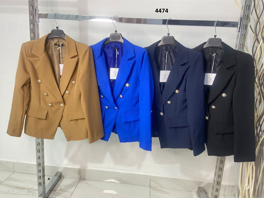 Giacca Blazer Bottoni Dorati Casual ed Elegante in 4 Colori - 4474